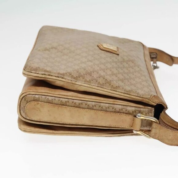 CELINE Macadam Canvas Shoulder Bag Beige Authentic - Picture 5 of 16